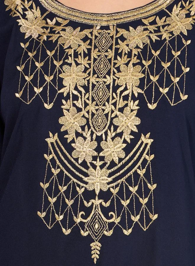 ستايلي Embroidered Round Neck A-Line Jalabiya