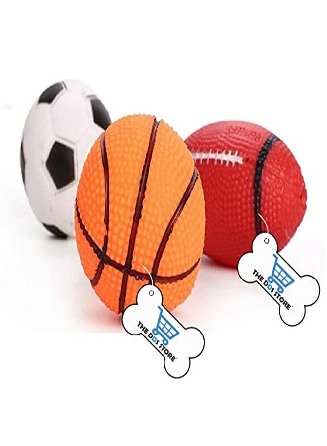 THE DDS STORE Squeaky Balls for Dogs Small, Fetch Balls for Dogs Rubber 3 Pack Bright Colors TPR Puppy Toys Dog Toy Balls Dog Squeaky Toys Spike Ball Dog Chew Toys for Small to Medium Breeds - Image 3