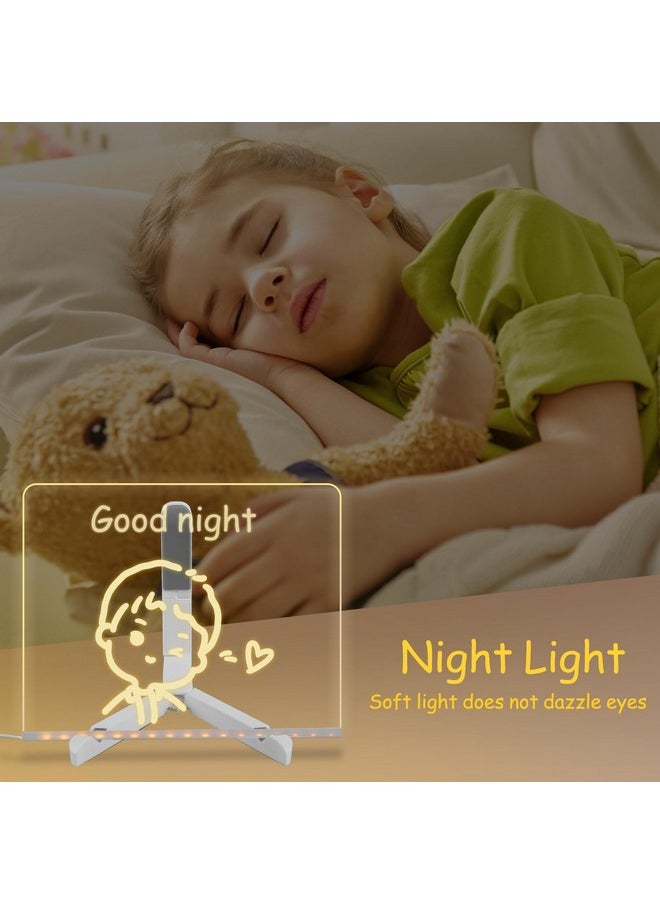 Led Note Board With Colors, Light Up Acrylic Message Board, Glowing Acrylic Dry Erase Board With Light, Led Boards To Write On, Led Writing Board Led Drawing Board (11.8 * 7.9In)