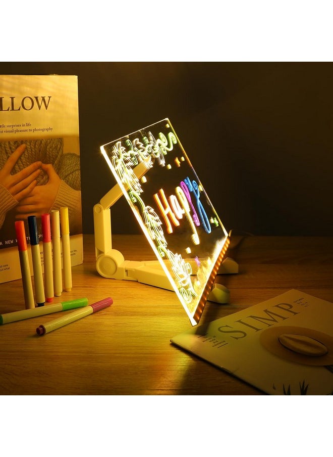 Led Note Board With Colors, Light Up Acrylic Message Board, Glowing Acrylic Dry Erase Board With Light, Led Boards To Write On, Led Writing Board Led Drawing Board (11.8 * 7.9In)