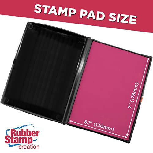 Rubber Stamp Creation Large Premium Pink Ink Stamp Pad - 5" by 7" - Quality Felt Pad - Image 3