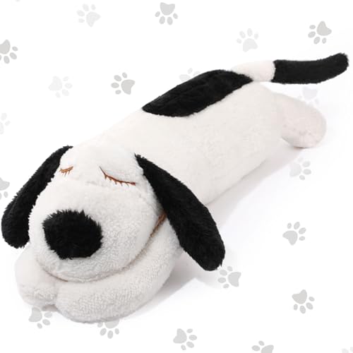 Queekay Dog Body Pillow Stuffed Animals Plush Long Body Pillow for Dogs Large Sleeping Hugging Puppy Cushion Gift for Birthday Party236 InchBlack and Beige - Image 1