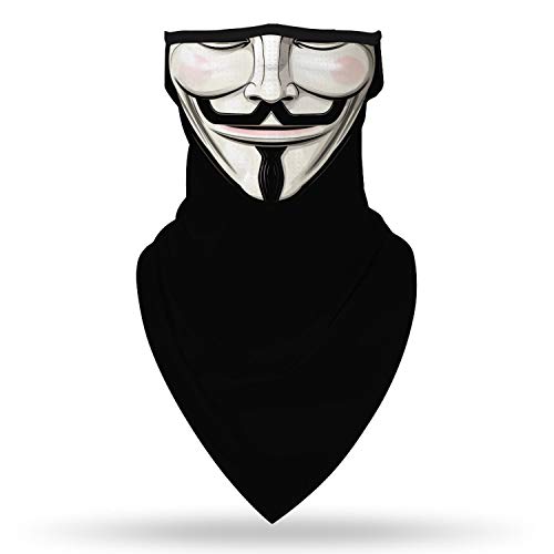 YAYOUREL Halloween Scary Hacker Mask Halloween Skeleton Bandana Neck Gaiter Face Mask Covering Ear Loop Hole Triangle Bandanas for Men Women Summer UV Face Scarf Mask Cover for Fishing - Image 1
