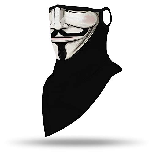 YAYOUREL Halloween Scary Hacker Mask Halloween Skeleton Bandana Neck Gaiter Face Mask Covering Ear Loop Hole Triangle Bandanas for Men Women Summer UV Face Scarf Mask Cover for Fishing - Image 5
