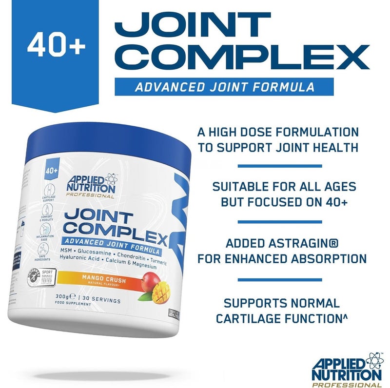 Applied Nutrition Joint Complex Advanced Joint Formula Mango Crush 300g | MSM, Glucosamine, Chondroitin, Turmeric, Hyaluronic Acid, Calcium & Magnesium | 30 Servings | Made in United Kingdom - Image 2