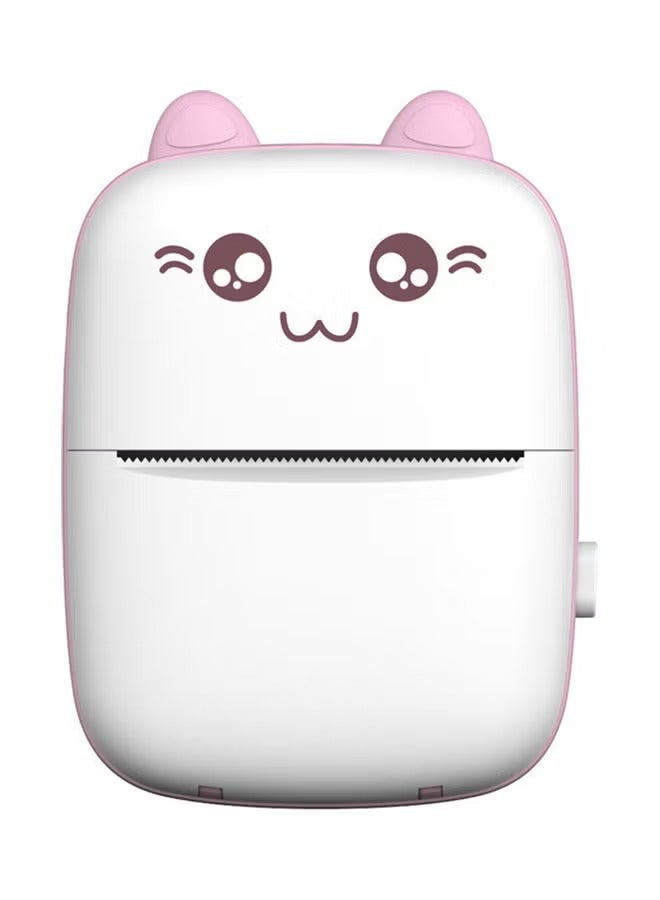 Mini Portable No-Ink Thermal Printer Pink/White  - Image 1
