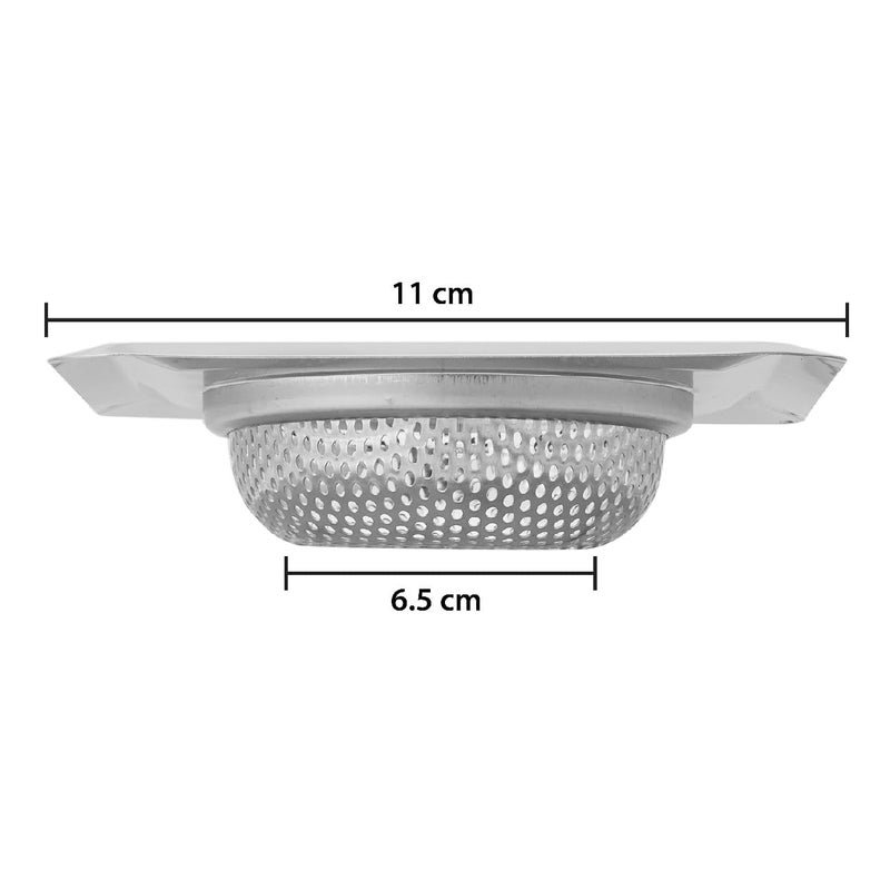POLOSTAR Polo Star Sink Strainer Kitchen and Bathroom Drain Cover, with Fine Mesh Design, Square Shape, SS Basket Filter Stopper Drainer Stainless Steel, Debris Vegetable Hair Filter, Pack of 1 - Image 4