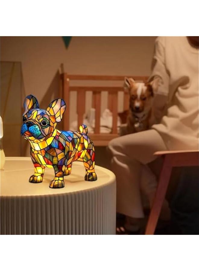 Dachshund Lamp, French Bulldog Lamp, Artistic Night Light Dog Series, LED Decorative Lights for Pets, Vintage Color Resin with USB ChargingSuitable for Various Scenarios (A)  - Image 3