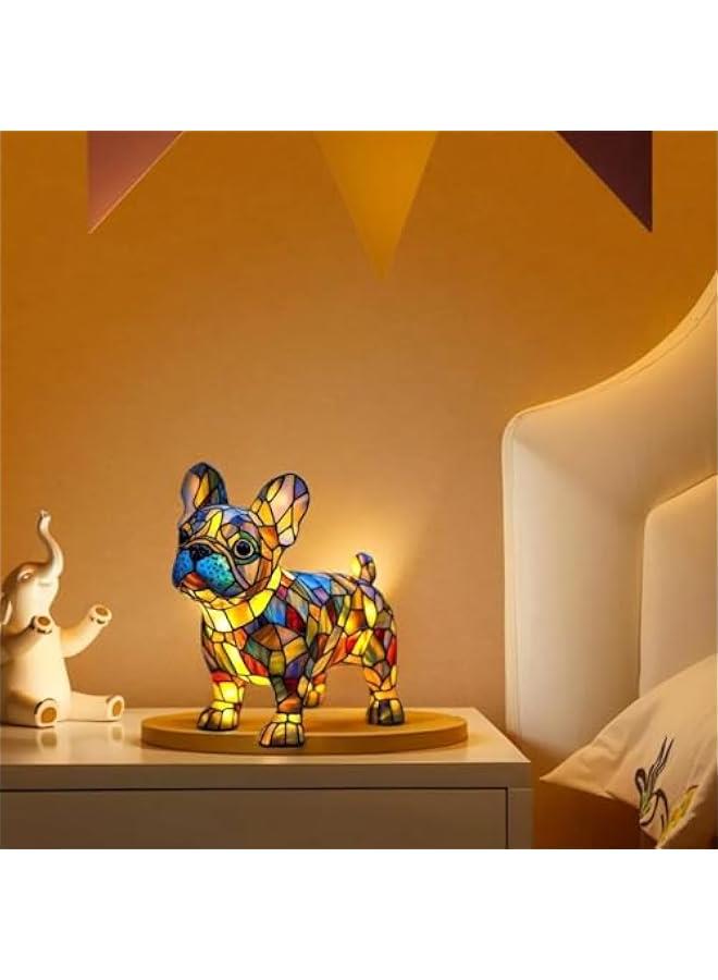 Dachshund Lamp, French Bulldog Lamp, Artistic Night Light Dog Series, LED Decorative Lights for Pets, Vintage Color Resin with USB ChargingSuitable for Various Scenarios (A)  - Image 4