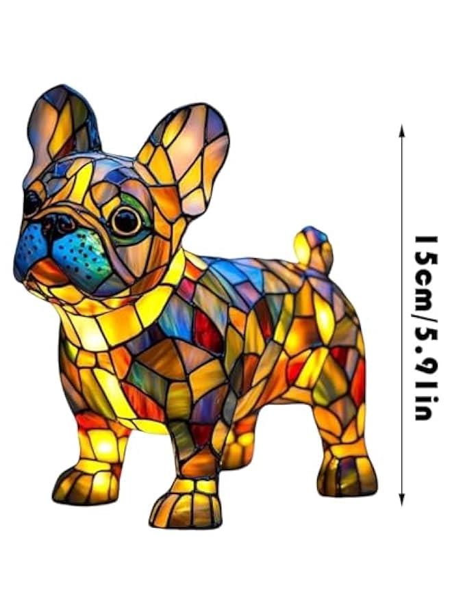 Dachshund Lamp, French Bulldog Lamp, Artistic Night Light Dog Series, LED Decorative Lights for Pets, Vintage Color Resin with USB ChargingSuitable for Various Scenarios (A)  - Image 5