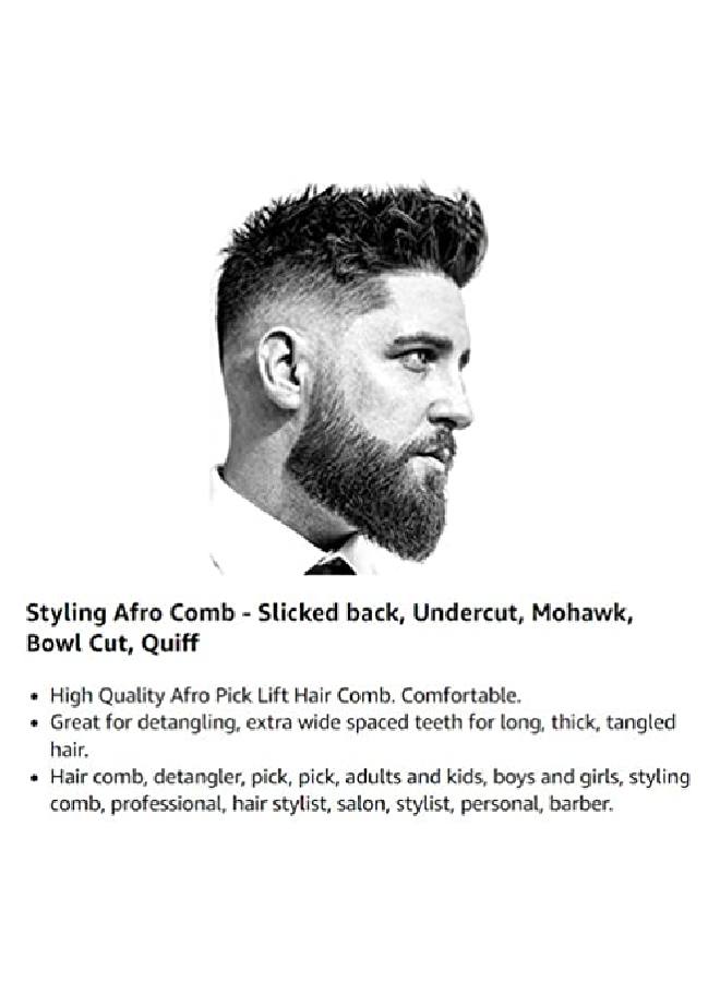 Luxxii (2 Pack) 9" Long Black Fist Metal Afro Pick Lift Hair Comb Detangle Wig Braid Hair Man Styling Comb - Image 5