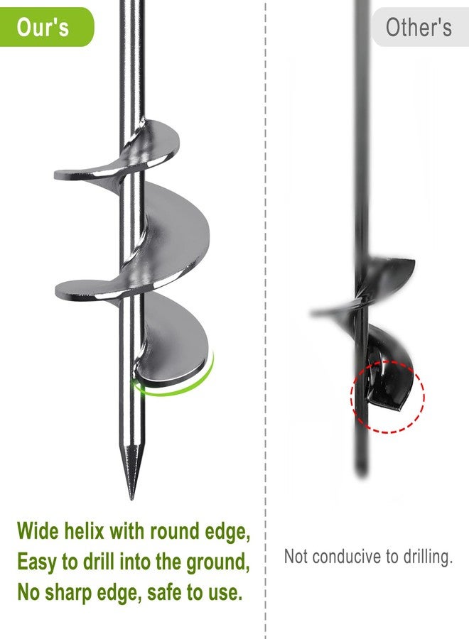 Insaga Fully Welded Ground Trampoline Anchors, 18'' Spiral Mobile Home Anchors, 4pcs Earth Anchor Heavy Duty Shed Anchor Kit with Straps for Securing Swing Sets, Animals, Trees, Tents, Shed, Carport - Image 3