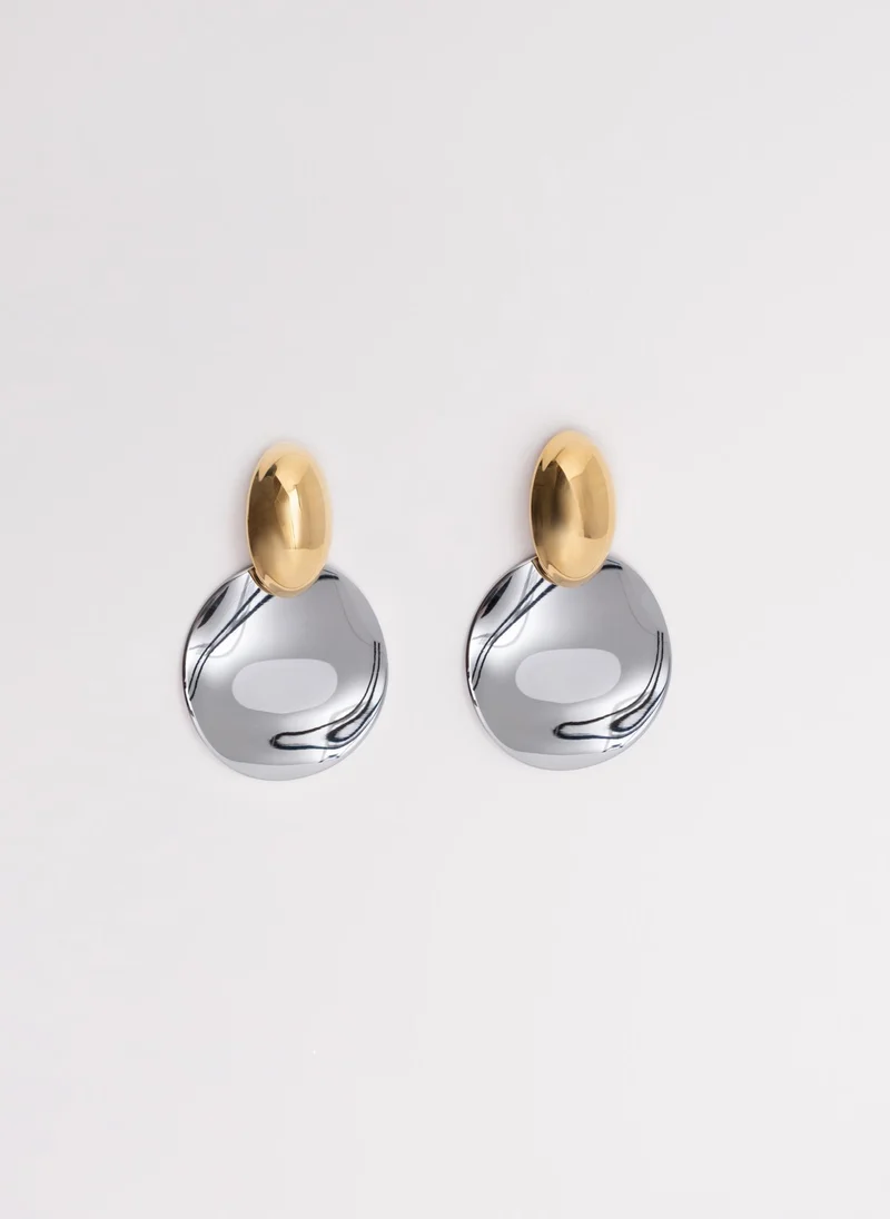 ليتشي أقراط ضخمة من معدنين