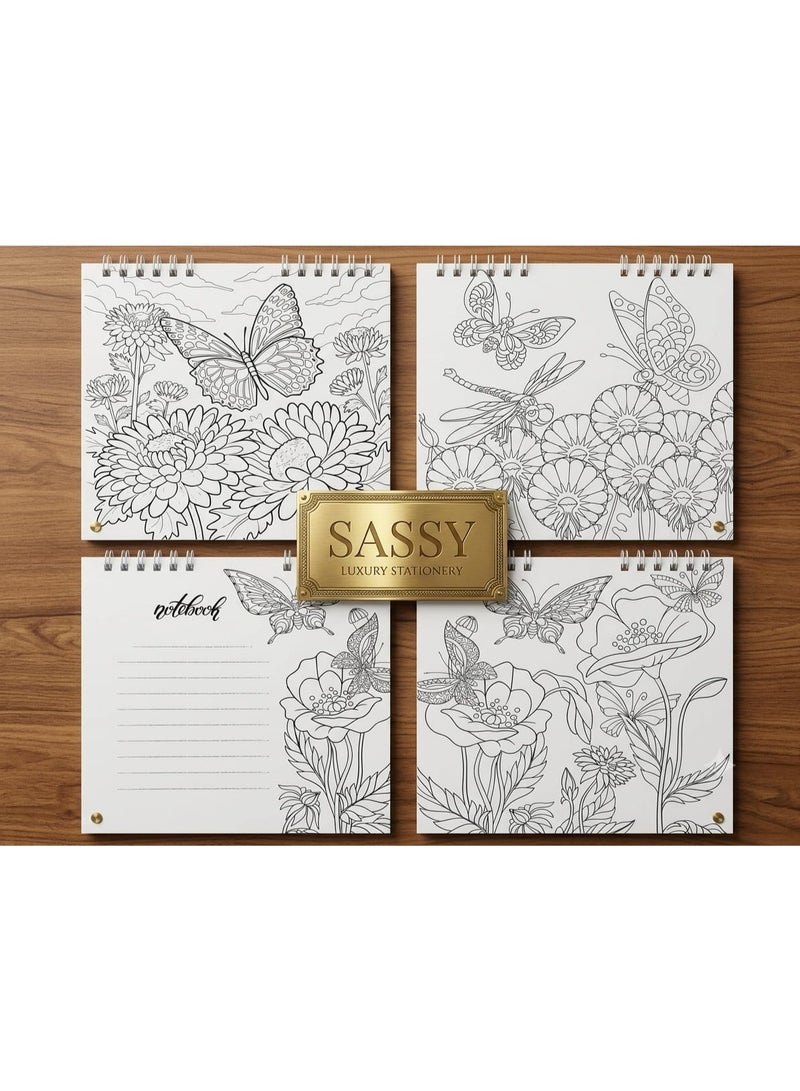 Mandala Mini Mandala Coloring Book 16 x 16 cm, 24 Sheets with 48 Coloring Pages, Girls Coloring Book for Kids and Adults, Floral, Butterfly, Fashion and Decorative Designs, Mini Coloring Book, Drawing & Coloring, Art & Craft Activity Book, Spiral Bound Coloring Book for Home, Travel, Creative Activities and Gifts - Image 5