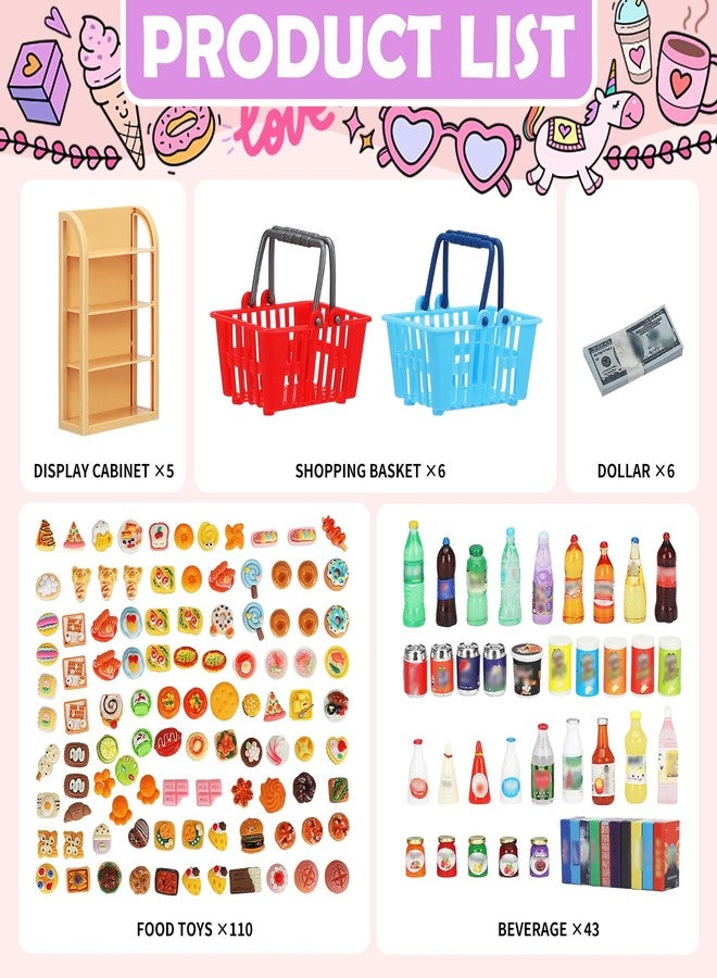 kapeiluo 170Pcs Miniature Supermarket Shelves Furniture Model Doll House Store Storage Bookshelf Accessories 4 Layers Shelf Display Rack Mini Locker Decor Food Drink Bottle Toy Cosplay Game Party - Image 3