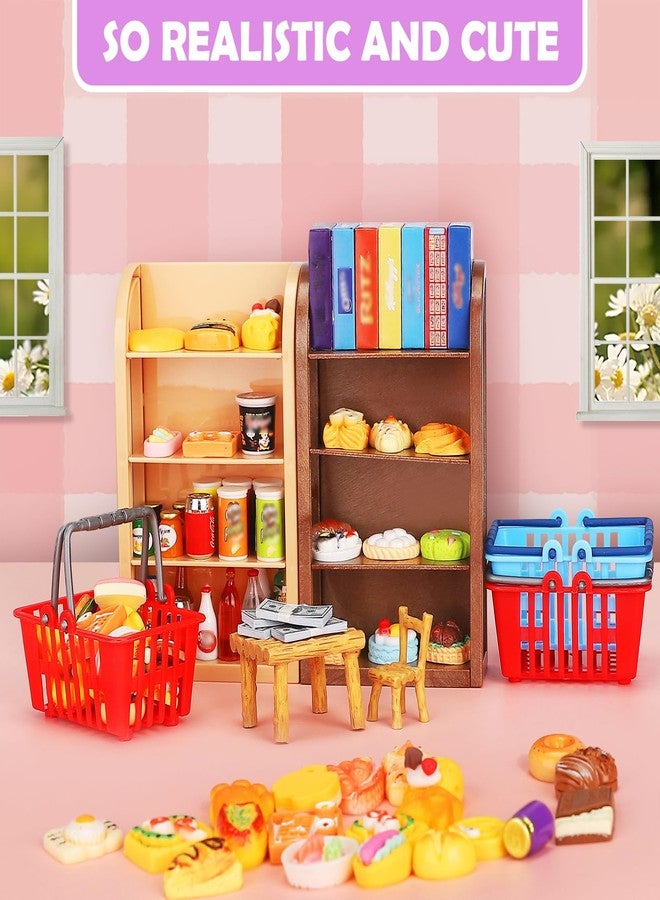 kapeiluo 170Pcs Miniature Supermarket Shelves Furniture Model Doll House Store Storage Bookshelf Accessories 4 Layers Shelf Display Rack Mini Locker Decor Food Drink Bottle Toy Cosplay Game Party - Image 5