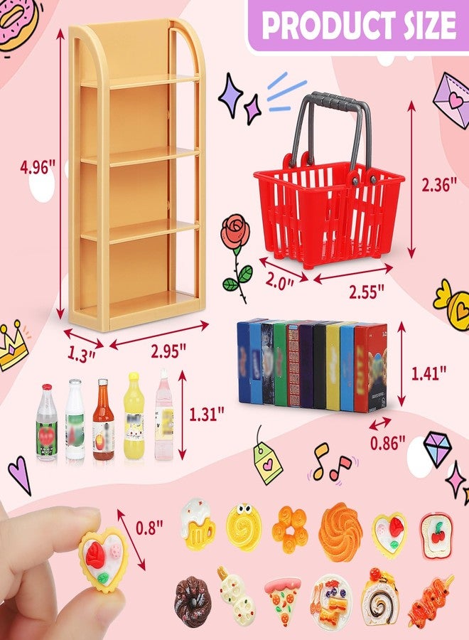kapeiluo 170Pcs Miniature Supermarket Shelves Furniture Model Doll House Store Storage Bookshelf Accessories 4 Layers Shelf Display Rack Mini Locker Decor Food Drink Bottle Toy Cosplay Game Party - Image 2