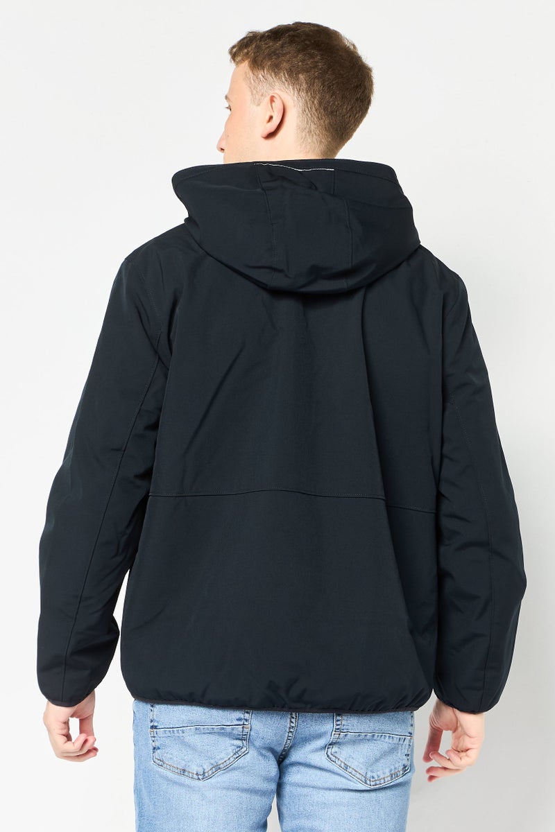 Michael Kors Men Hooded Brand Logo Soft Shell Jacket, Black - Image 2