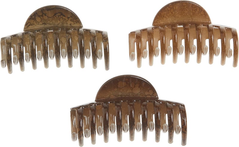 Goody Large Claw Clips Set - Assorted Brown Colors for Thick Hair - Image 1
