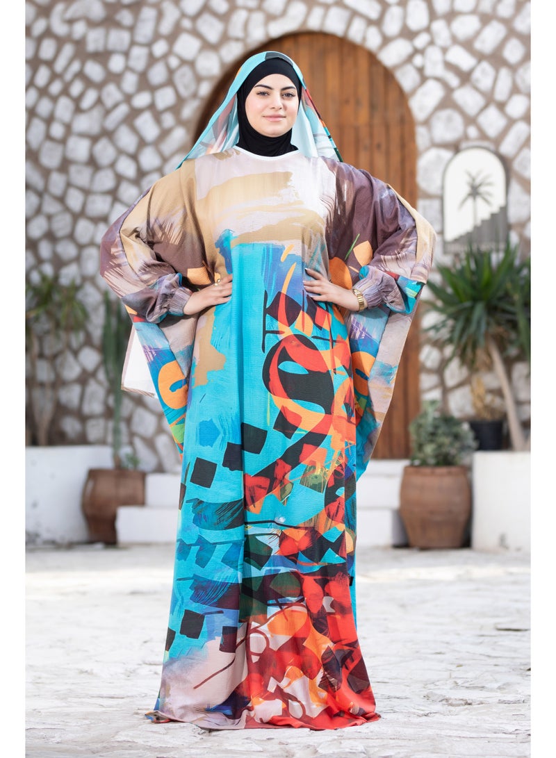 SATR HIJABI Vibrant Multicolor Printed Isdal – Elegant Modest Prayer Wear for Women - Image 5