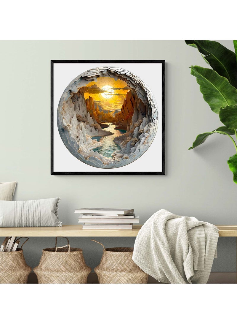 جالادون 200 قطعة من الألغاز ثلاثية الأبعاد للكبار والصغار والمراهقين، ألغاز خشبية، ألعاب تعليمية لتخفيف التوتر، هدايا رمضانية فريدة من نوعها، ديكورات منزلية على الطراز الطبيعي، نمط شروق الشمس في الوادي - Image 2