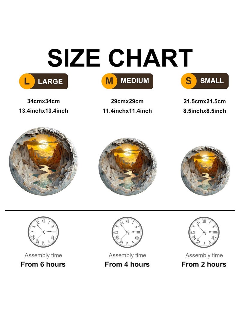 جالادون 200 قطعة من الألغاز ثلاثية الأبعاد للكبار والصغار والمراهقين، ألغاز خشبية، ألعاب تعليمية لتخفيف التوتر، هدايا رمضانية فريدة من نوعها، ديكورات منزلية على الطراز الطبيعي، نمط شروق الشمس في الوادي - Image 3