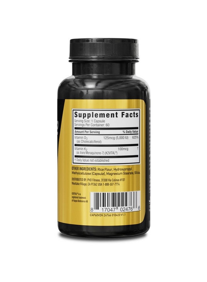 JYM Supplement Science JYM D3 + K2 with 5000iu D3 & 100mcg of Vitamin K2 as MK-7, Bone, Cardiovascular + Immune Health for Men & Women, Softgel - Image 2