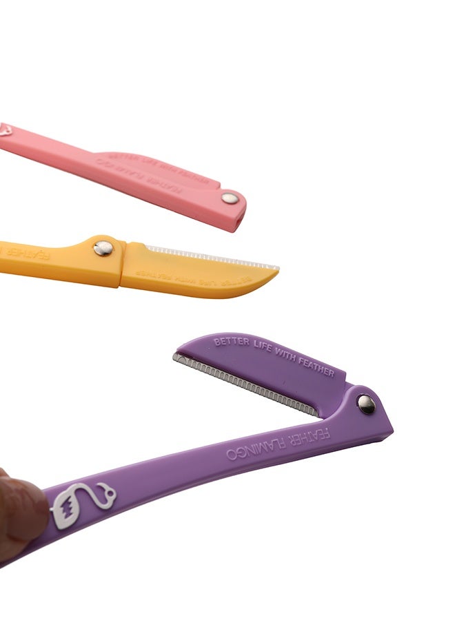 لوازم طقم شفرة حواجب قابلة للطي مكون من 5 قطع - أدوات تشذيب للوجه وإزالة الوبر والجلد الميت - شفرات حلاقة دقيقة مع مقابض ثابتة - مناسبة للنساء والرجال - Image 5