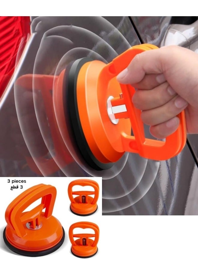 أداة شفط لشفط الطعوم، أداة شفط لشفط طعوم السيارات، 3 قطع من 3 قطع (1 كبير / 2 صغير)، أداة شفط قوية لشفط المرايا والزجاج والبلاط، أداة لإزالة طعوم هيكل السيارة بدون طلاء، برتقالي - Image 1