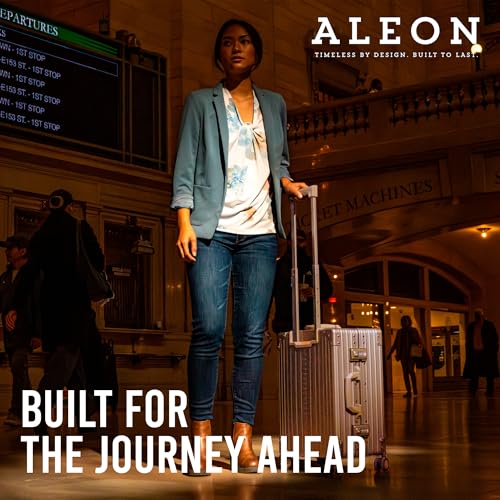 Aleon All Aluminum Lightweight 21" Premium International Carry-On Luggage - Hardside Carry-On Suitcase, TSA Approved, Hard Shell Suitcase, Airline Approved Hard Spinner Wheels Luggage (Bronze) - Image 4