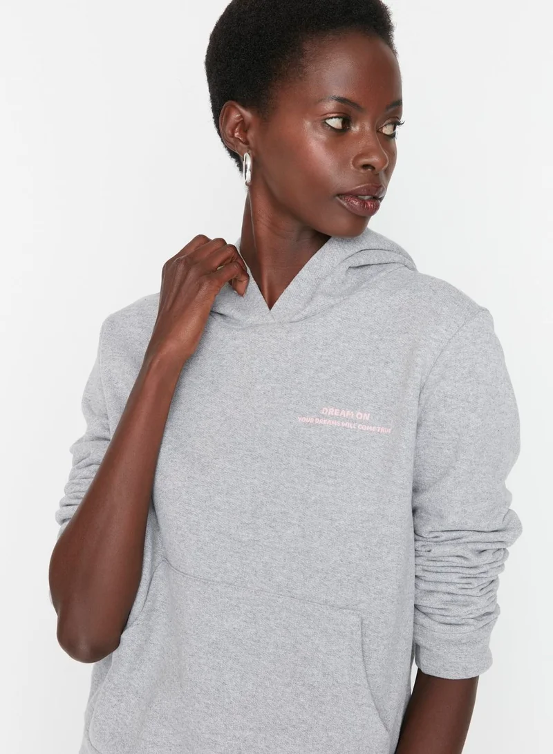 trendyol Embroidered Pocket Detail Hoodie