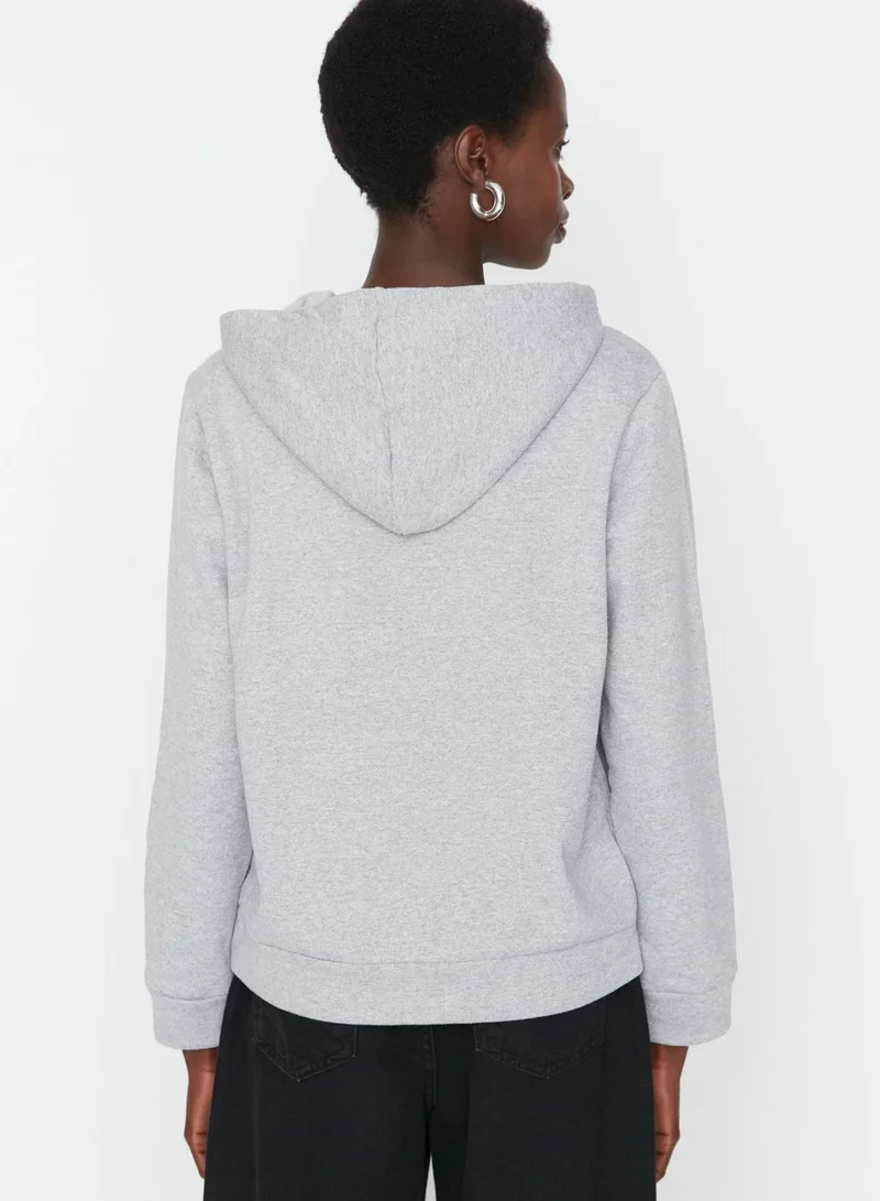 trendyol Embroidered Pocket Detail Hoodie