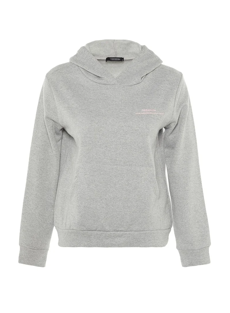 trendyol Embroidered Pocket Detail Hoodie