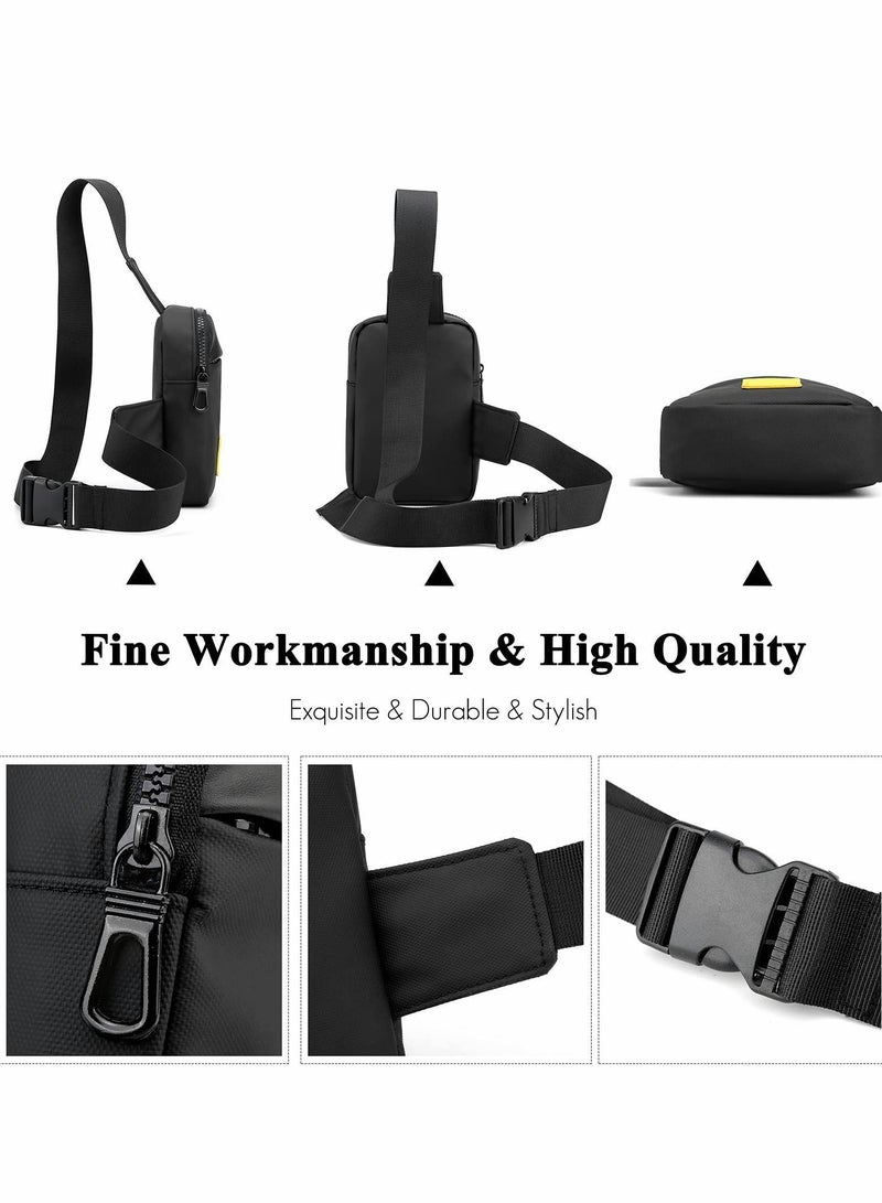 Y&D Sling Bag for Men, Waterproof Lightweight Single Shoulder Small Backpack Chest Messenger Suitable Casual Outdoor Travel Running Cycling (Blue) - Image 4
