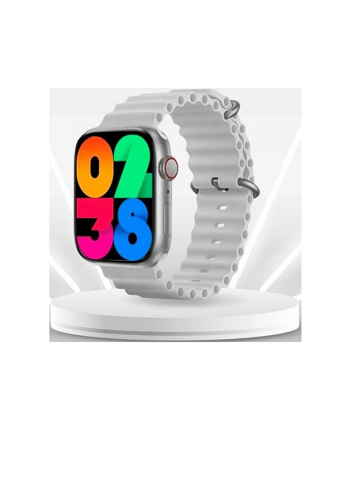 W&O - X9 Pro 2 (Super AMOLED) Screen Smart Watch (45mm) Screen | Aluminum Case -Silver - Image 1