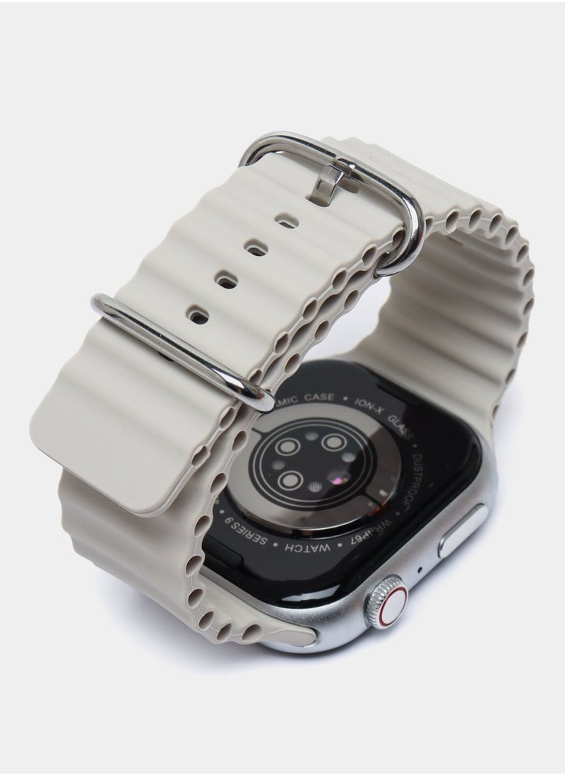 W&O - X9 Pro 2 (Super AMOLED) Screen Smart Watch (45mm) Screen | Aluminum Case -Silver - Image 1