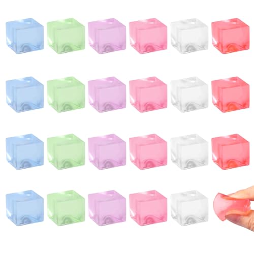 JOFONY 24PCS Mini Ice Cube Toys,Squeeze Cubes Ball- Ice Fidget Squeeze Toys for Kids and Adults with ADHD and Autism for Anxiety Relief & Hand Therapy - Image 1