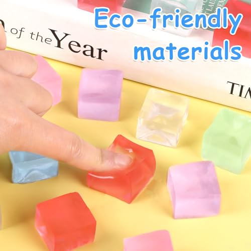 JOFONY 24PCS Mini Ice Cube Toys,Squeeze Cubes Ball- Ice Fidget Squeeze Toys for Kids and Adults with ADHD and Autism for Anxiety Relief & Hand Therapy - Image 4