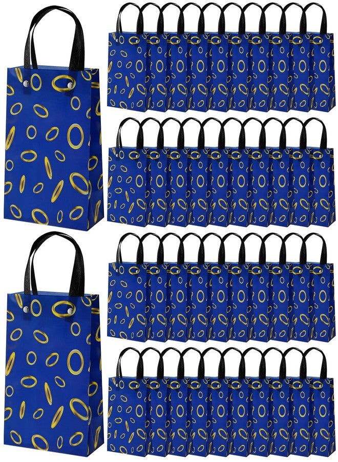 YooNotee 36 Pcs Video Game Party Favors Bags Blue with Gold Ring Print Themed PVC Treat Gift Bags Candy Snack Goodie Bag for Gaming Birthday Party Favors Decoration - Image 1