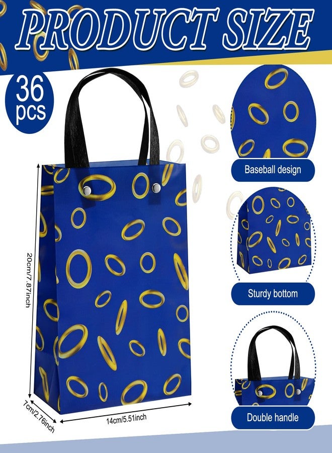 YooNotee 36 Pcs Video Game Party Favors Bags Blue with Gold Ring Print Themed PVC Treat Gift Bags Candy Snack Goodie Bag for Gaming Birthday Party Favors Decoration - Image 4