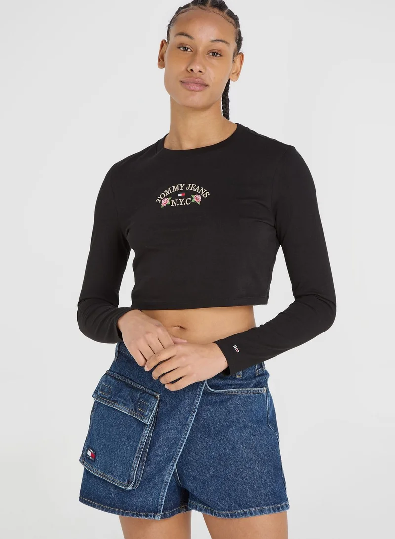 TOMMY JEANS Floral Flag Crop Top