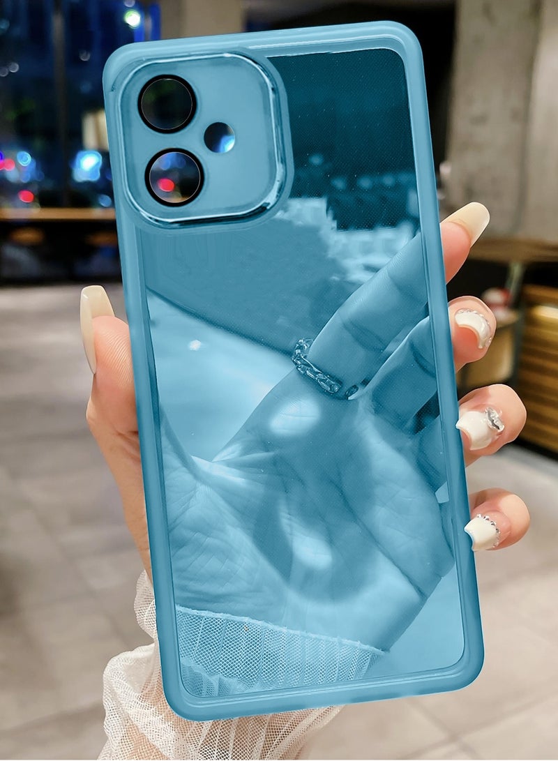 Wtech Samsung Galaxy A07 4G 2025 Soft Transparent TPU Camera Lens Protection Silicone Ultra Thin Phone Stylish Electroplated Camera Border Back Case Cover - Blue - Image 2