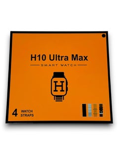 Smartwatch H10 Ultra Max – 2.02-inch HD Display, 4 Straps, Always-On, Arabic Support, Bluetooth Calling, NFC, ChatGPT AI Assistant, Sports Tracking (Black)