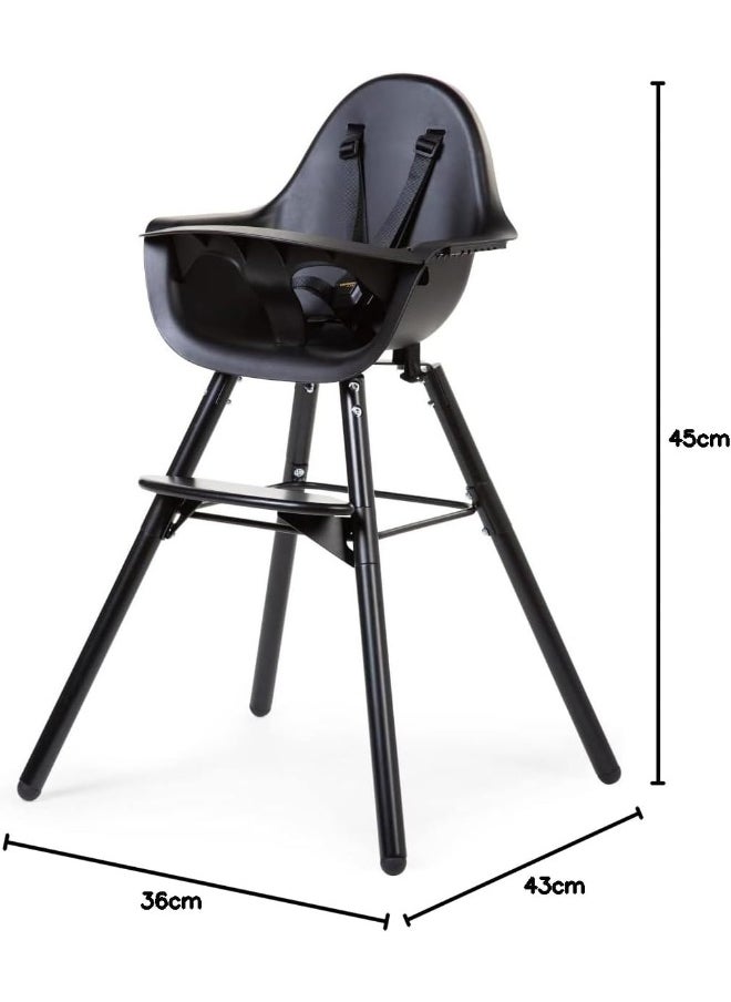 CHILDHOME Evolu 2 Chair 2-In-1 + Bumper Black Black  - Image 2