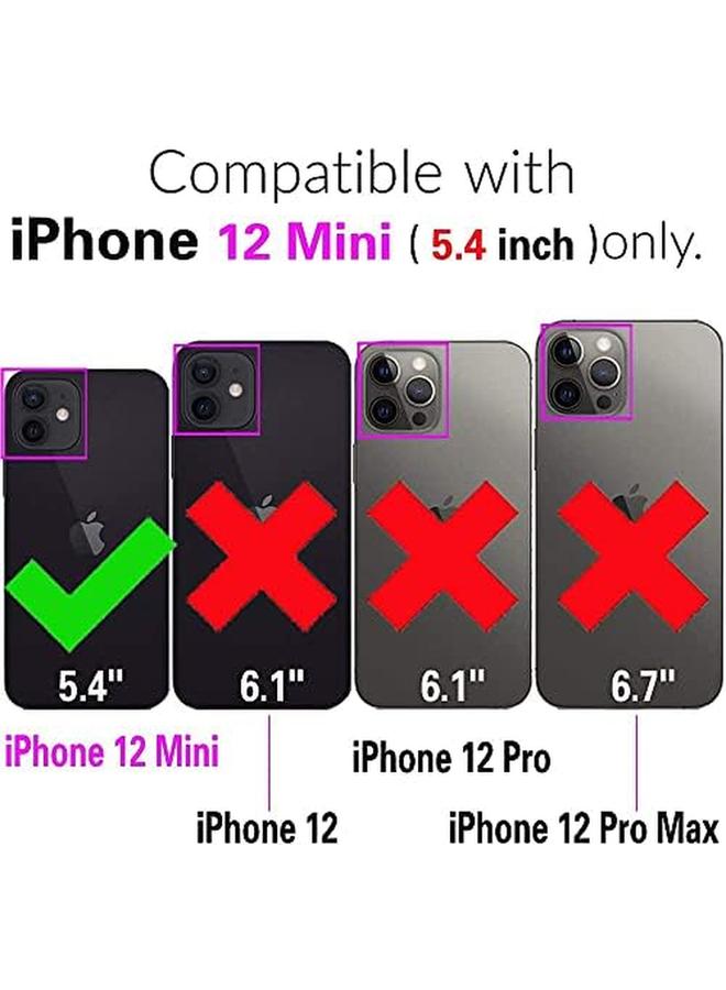 erorex Compatible With Iphone 12 Mini 5.4 Wallet Case And Tempered Glass Screen Protector Flip Credit Card Holder Stand Cell Accessories Phone Cover For Iphone12Mini 5G I 12S Iphone12 12Mini Women Men Purple  - Image 2