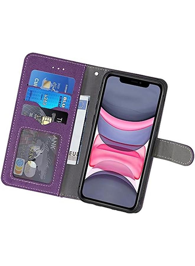 erorex Compatible With Iphone 12 Mini 5.4 Wallet Case And Tempered Glass Screen Protector Flip Credit Card Holder Stand Cell Accessories Phone Cover For Iphone12Mini 5G I 12S Iphone12 12Mini Women Men Purple  - Image 3