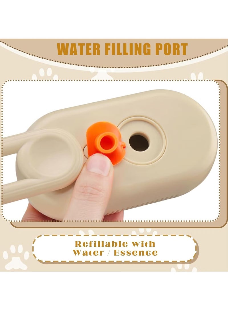 Cat Steam Brush, 3 in 1 Steamy Cat Brush, Cat Steamer Brush for Massage, Multifunctional Cat Grooming Brush, Eliminate Flying Hair and Tangled Hair Cat Hair Brush (Beige) - Image 4