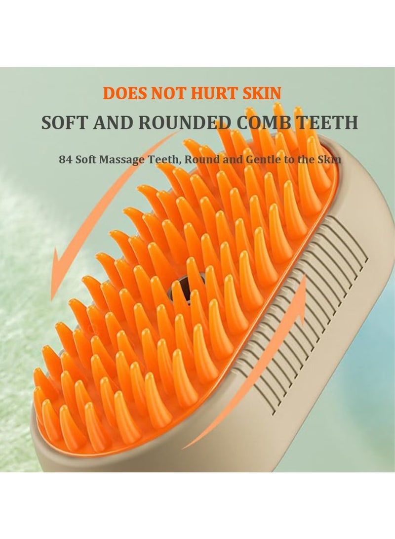 Cat Steam Brush, 3 in 1 Steamy Cat Brush, Cat Steamer Brush for Massage, Multifunctional Cat Grooming Brush, Eliminate Flying Hair and Tangled Hair Cat Hair Brush (Beige) - Image 5
