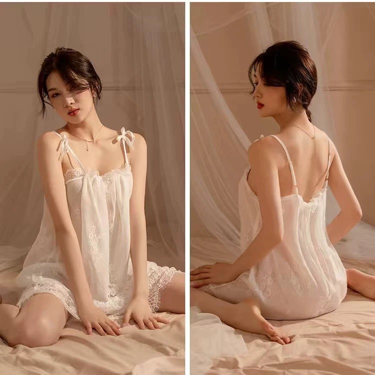 Women's Satin Lace Camisole Nightdress Set - Plus Size Sleepwear & Loungewear - Image 3