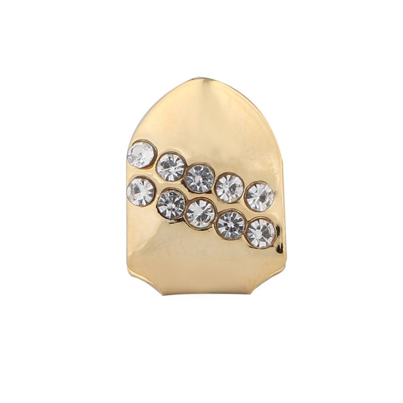 Big Gold Teeth Single Twill Diamond Hip-Hop Gold Teeth Braces A Generation Of Hair - Image 1